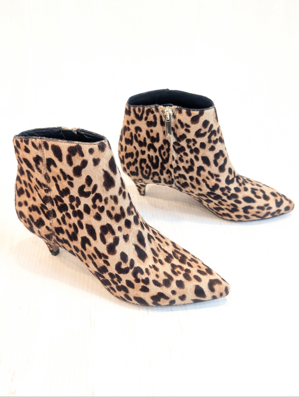 SAM EDELMAN Kinzey Women's Leopard Print Heeled Ankle Boots Size 6